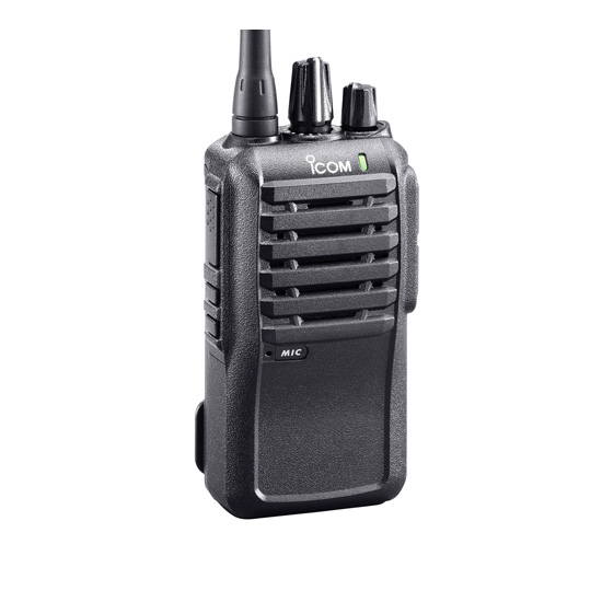 The Icom Business IC-F4001 16 channel UHF radio may not be a name brand model but will get the job done when working in larger environments. (Courtesy of HQ98.com)