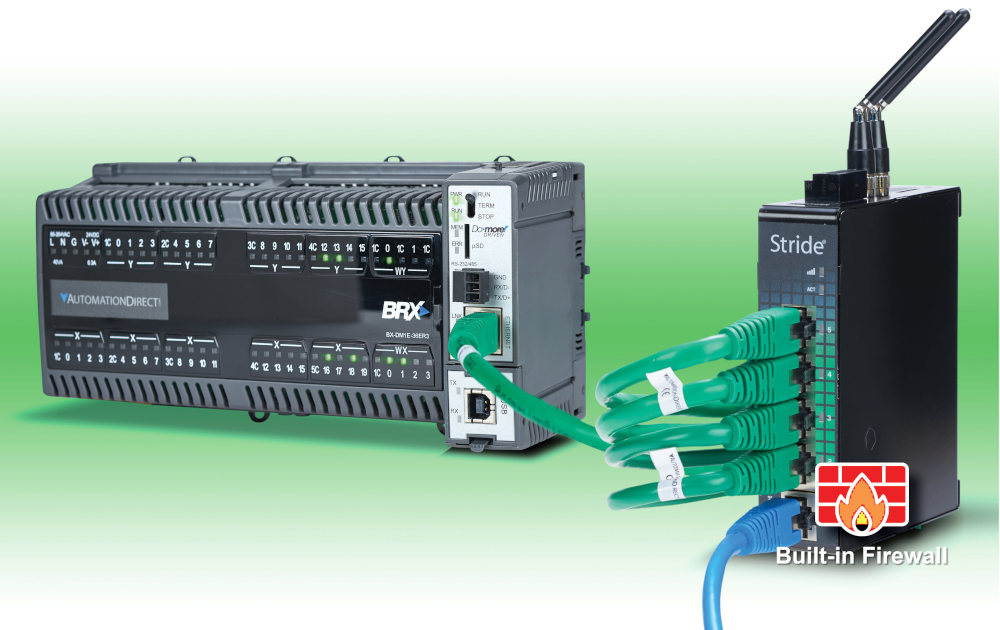 Figure 3: AutomationDirect StrideLinx VPN routers are optimized to work on-site and accessPLC data, and then transmit it efficiently and securely over the internet to the StrideLinx cloud platform. Courtesy: AutomationDirect