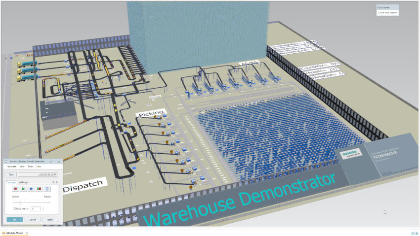 Figure 3: The Siemens Plant Simulation Tool can be used to create a digital twin for optimizing design of a new facility, or for experimenting with methods to improve operations in an existing facility. Courtesy: Siemens