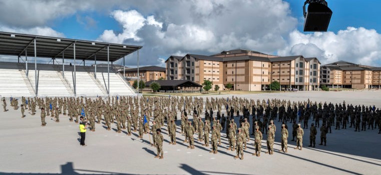 A U.S. Air Force basic military graduation at Joint Base San Antonio-Lackland, Texas. Courtesy: U.S. Air Force