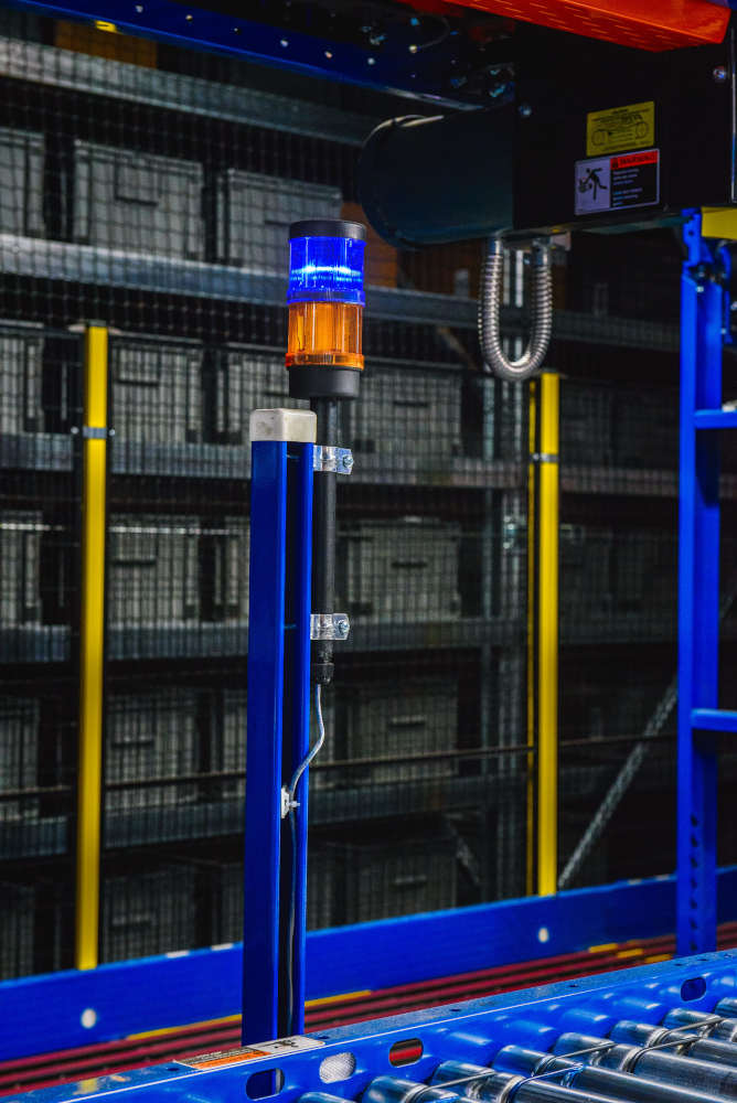 Figure 3: Although some other methods are preferable, there is still a need for administrative controls, like clear warning lights and labels. Courtesy: AutomationDirect