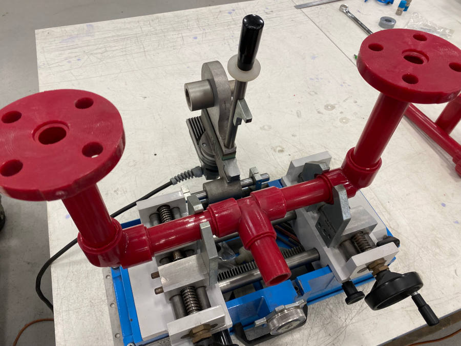 Figure 3: Socket fusion joining method commonly used for Red Kynar PVDF Schedule 80 pipe and fittings. Courtesy: Plast-O-Matic Valves, Inc.