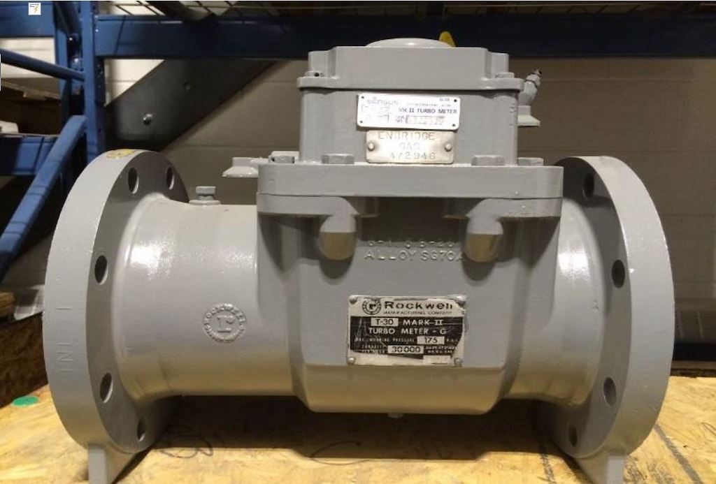 Figure 2: Utility-type turbine flowmeter for natural gas custody transfer. Courtesy: Enbridge Gas Distribution Inc.