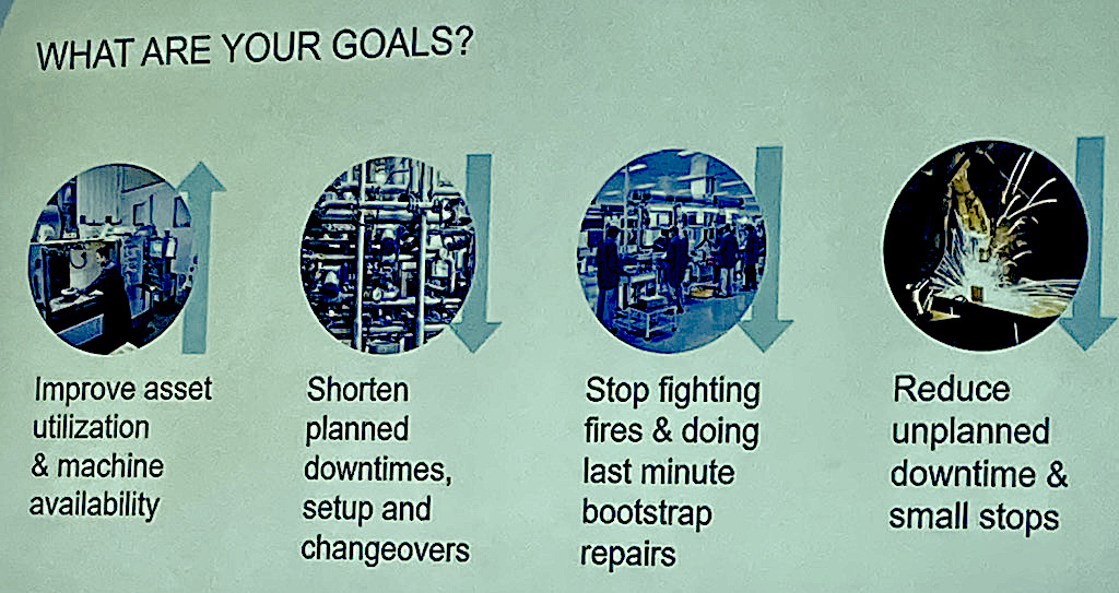 Companies looking to improve operations should look at improve asset utilization and machine availability, shorten planned downtimes, stop doing last-minute bootstrap repairs and reduce unplanned downtime and small stops. Courtesy: Chris Vavra, CFE Media and Technology