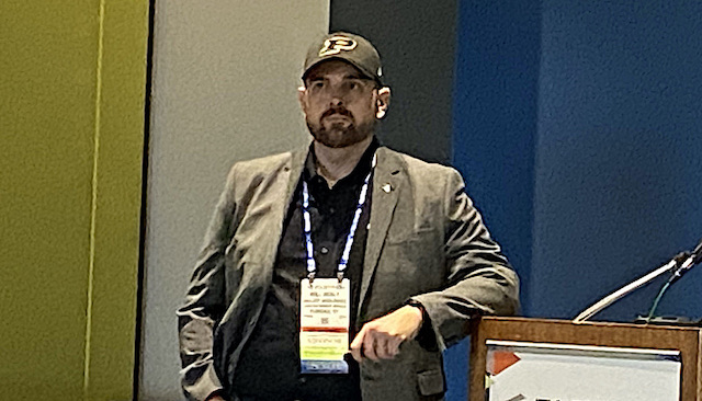 Will Healy III, industry strategy manager at Balluff, at his presentation “5 Steps to Creating Operational Excellence in Robotic Welding Automation,” which was given at Fabtech Expo at McCormick Place in Chicago. Courtesy: Chris Vavra, CFE Media and Technology