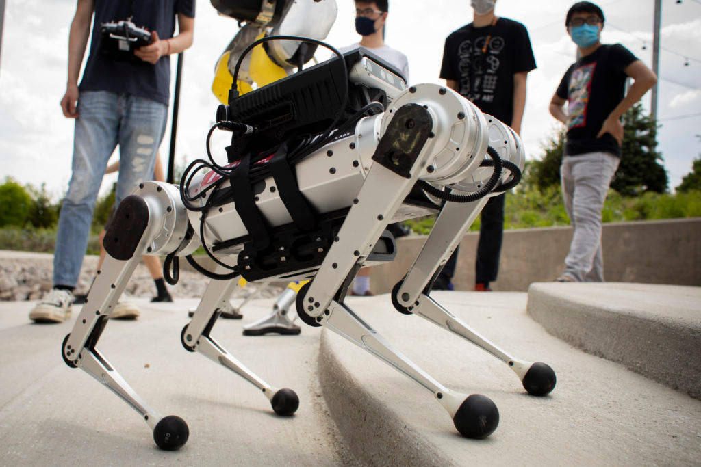 A Mini-Cheetah robot at The University of Michigan. Courtesy: Robert Coelius, Michigan Engineering