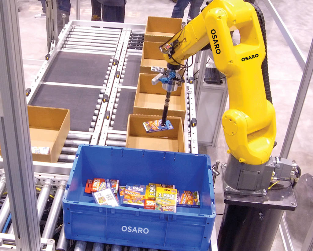 A robot powered by OSARO’s machine learning system picks consumer goods. Courtesy: A3/OSARO|Courtesy: A3/Siemens