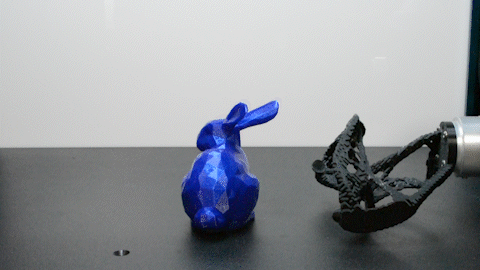 One of the objects was a blue 3D-printed bunny. Courtesy: University of Washington