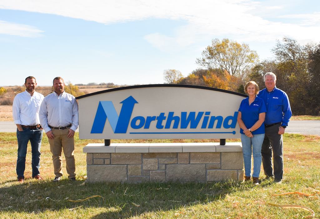 At NorthWind Technical Services, from left, Matt Lueger is vice president sales; Matt Bosworth is vice president manufacturing; Marlene Bosworth is executive vice president; and Michael Bosworth is president. Courtesy: NorthWind Technical Services