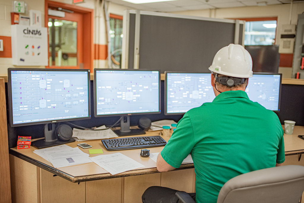 The Danimer Scientific facility in Winchester, Ky., is controlled by a DeltaV DCS batch system and uses a DeltaV Live operator interface also from Emerson. Courtesy: Hargrove Controls + Automation