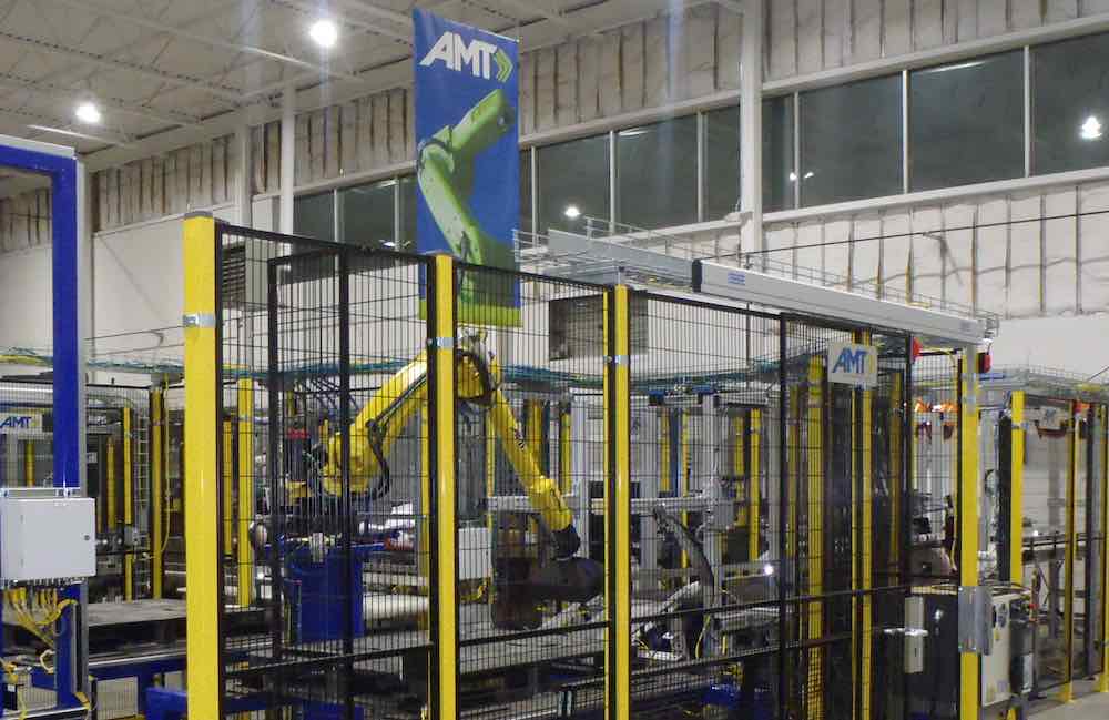 AMR picking up full load of totes. Courtesy: Applied Manufacturing Technologies.