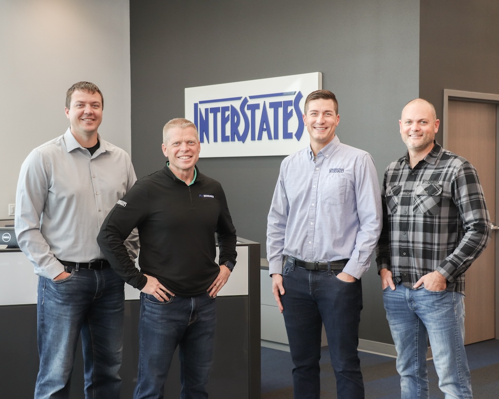 Interstates leadership team, from left to right: Brett Van Wyk, director of client support; Scott Peterson, CEO; Daren Dieleman, VP of operations; and Michael De Boer, director of operations.