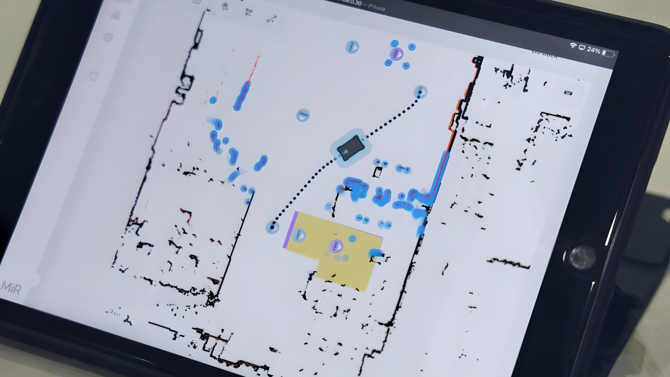 Figure 1: MiR's fleet manager software illustrates advanced navigation and fleet coordination for autonomous mobile robots. Courtesy: Applied Manufacturing Technologies (AMT)