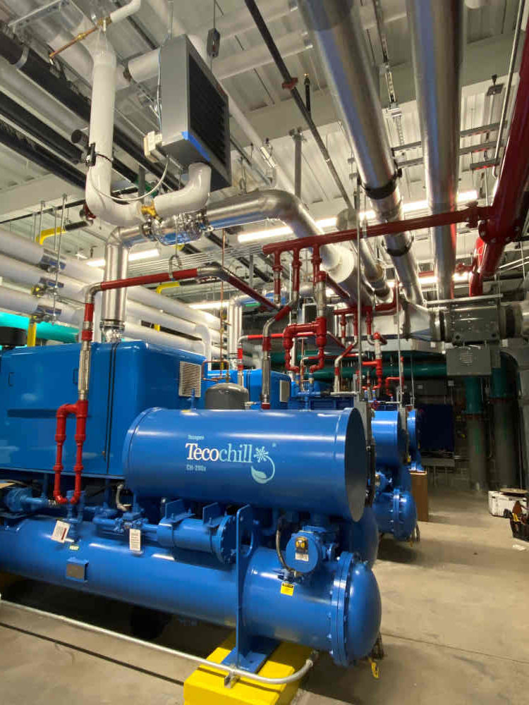 Tecogen installed a mechanical CHP that uses natural gas rather than electricity to provide constant cooling for the Skating Club of Boston’s new facility in Brighton, Mass. Courtesy: Tecogen