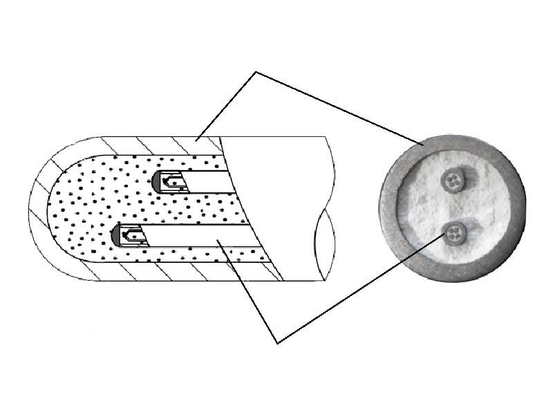 Figure 2: This Endress+Hauser iTHERM ProfileSens probe uses MgO, high-purity, compacted powder to separate each temperature sensor. Courtesy: Endress and Hauser