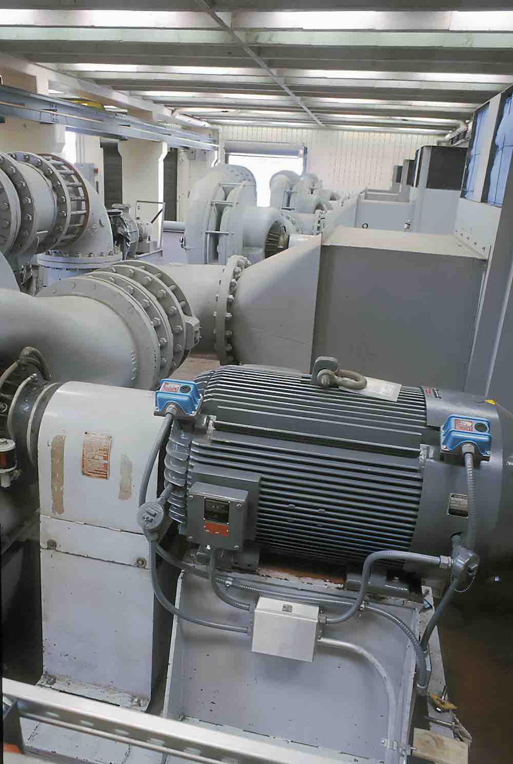 Figure 1: Example of an application with a grease-lubricated ball bearing motor driving a blower. Courtesy: EASA