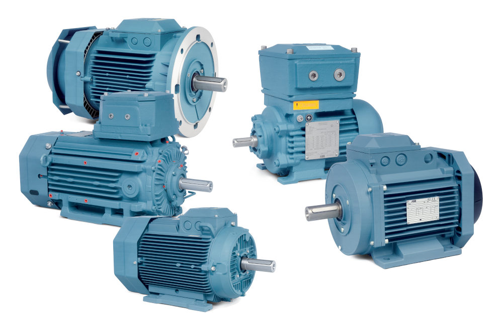 Figure 2: IEC motors are commonly made with either finned cast aluminum or iron frames and are defined in metric units. Courtesy: ABB Motors and Mechanical