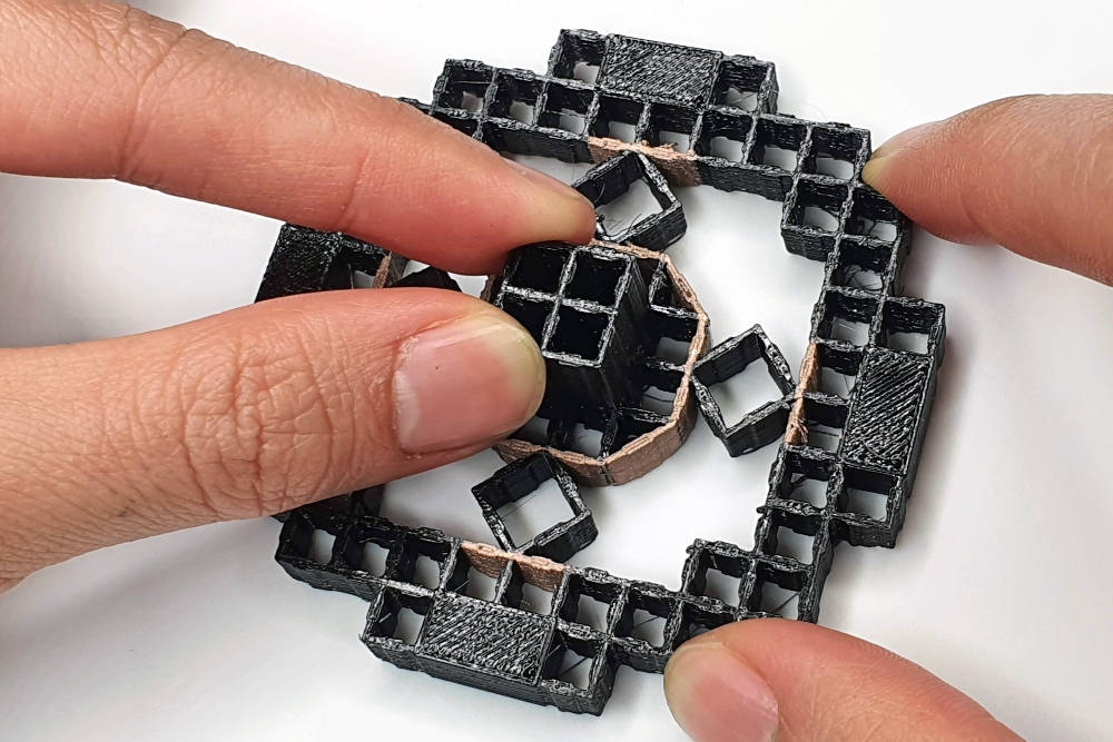 Researchers from MIT have developed a method to integrate sensing capabilities into 3D printable structures comprised of repetitive cells, which enables designers to rapidly prototype interactive input devices. Courtesy: Massachusetts Institute of Technology (MIT)