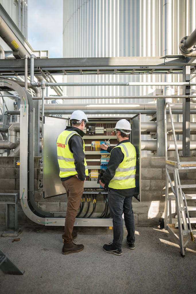 Figure 5: Automate-X’s Ben Haughey explains the features of the plant to Steve Rush from Beckhoff Automation. Due to the handling of explosive and environmentally hazardous substances, high demands are placed on the automation technology. Courtesy: Beckhoff Automation