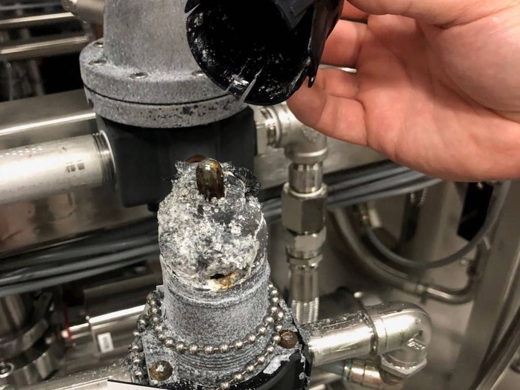 Figure 1: A failed pressure regulator damaged from a nearby gas leak. Courtesy: Fluke