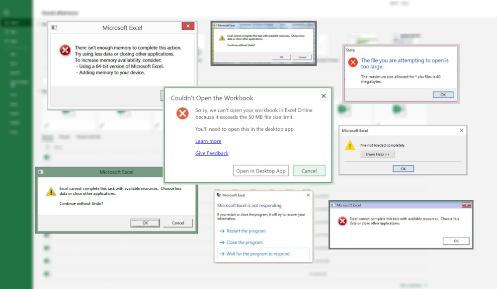 Figure 1: Spreadsheets were not designed to analyze process data, leading to difficulties.