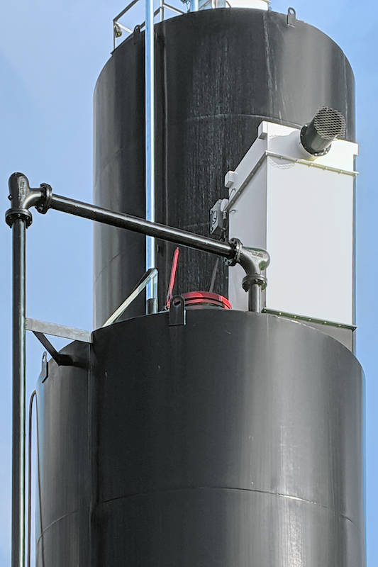 Figure 1: Deflection elbows eliminated abrasive elbow wear, blowouts, labor and downtime related to these two 90° bends. Courtesy: Sealmaster