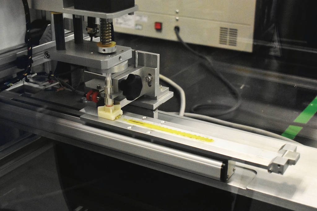 Figure 5b: The exit of the die extrusion. Courtesy: POLARIS Laboratories