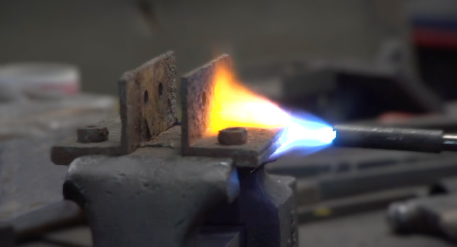 A common technique used when attempting to free a stuck part is to apply heat. The process involves many risks and requires great skill.