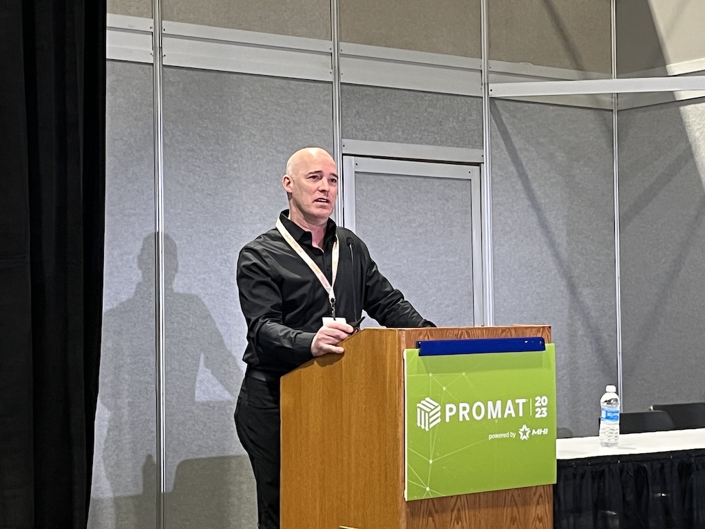 Marc Rousseau, VP, national accounts at Damotech, highlighted the importance of rack safety and how a flywheel program can help companies improve their overall culture. Courtesy: Chris Vavra, CFE Media and Technology
