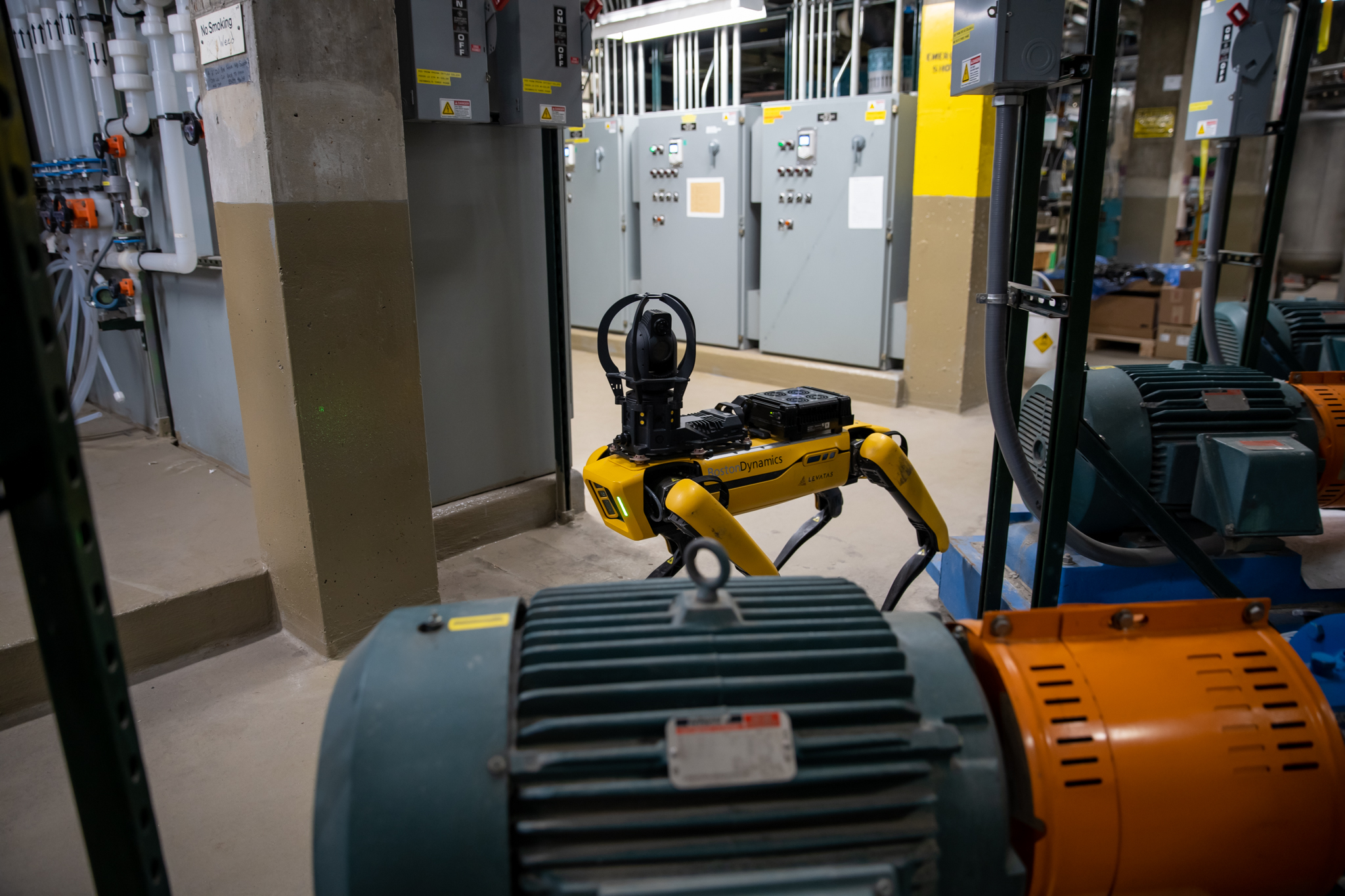 Figure 2: The robot Spot collects valuable data about the thermal conditions of equipment at GlobalFoundries' facility. Courtesy: Boston Dynamics