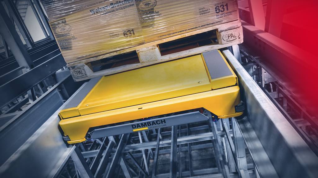 High-bay warehouses offer great potential when it comes to storage space and handling capacity. Courtesy: Bosch Rexroth/Dambach Lagersysteme