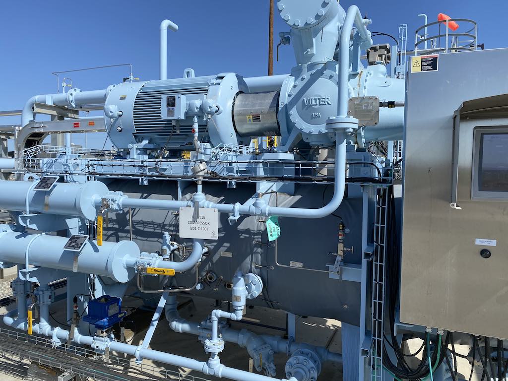 Figure 2: Example of a 300hp 3600rpm TEFC methane compressor pulling methane out of dairy farms and compressing for a pipeline in California. Courtesy: Nidec Motor Corporation