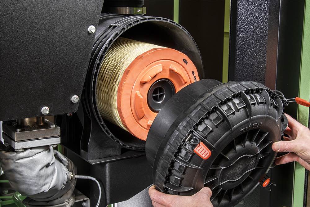 Figure 2: Inlet air filters help to reduce contamination from ambient air as it enters the compressed air system. Courtesy: Hitachi Global Air Power