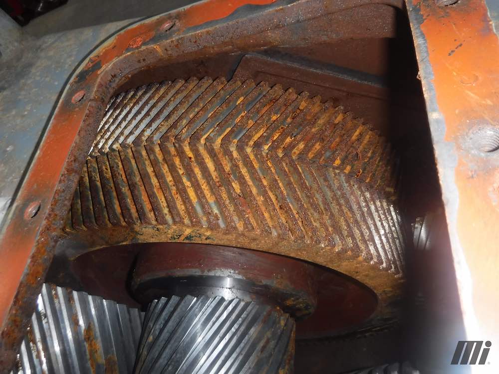 Figure 2: This gear from a gearbox shows the results of storage without corrosion inhibitors and warehouse temperature and humidity controls. Courtesy: Motion