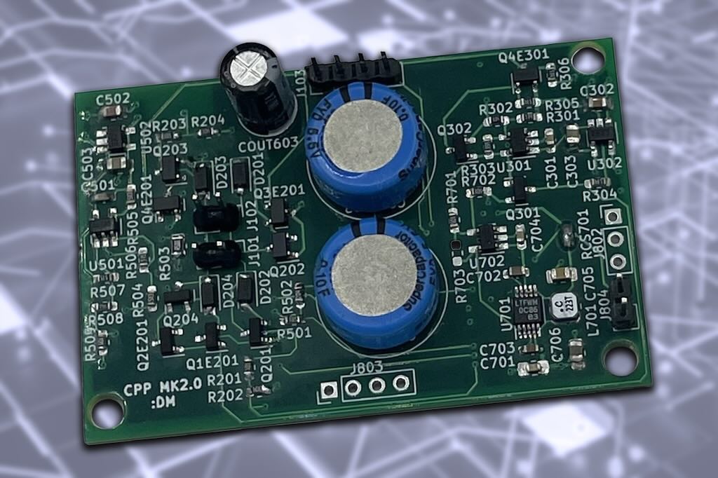 This energy management interface is the "brain" of a self-powered, battery-free sensor that can harvest the energy it needs to operate from the magnetic field generated in the open air around a wire.