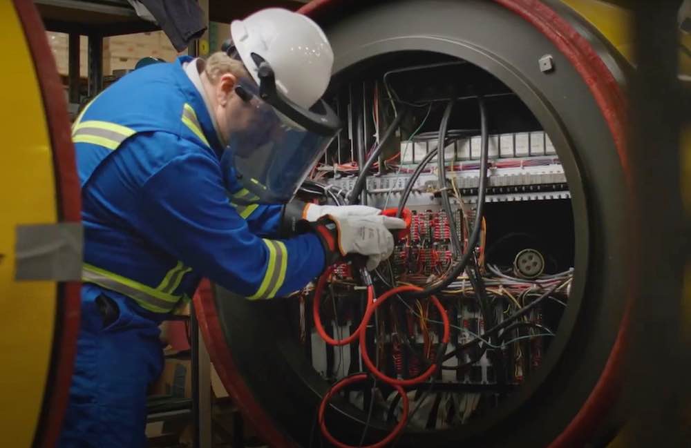 Jarred Richter wearing arc flash PPE. Courtesy: Hedgehog Technologies