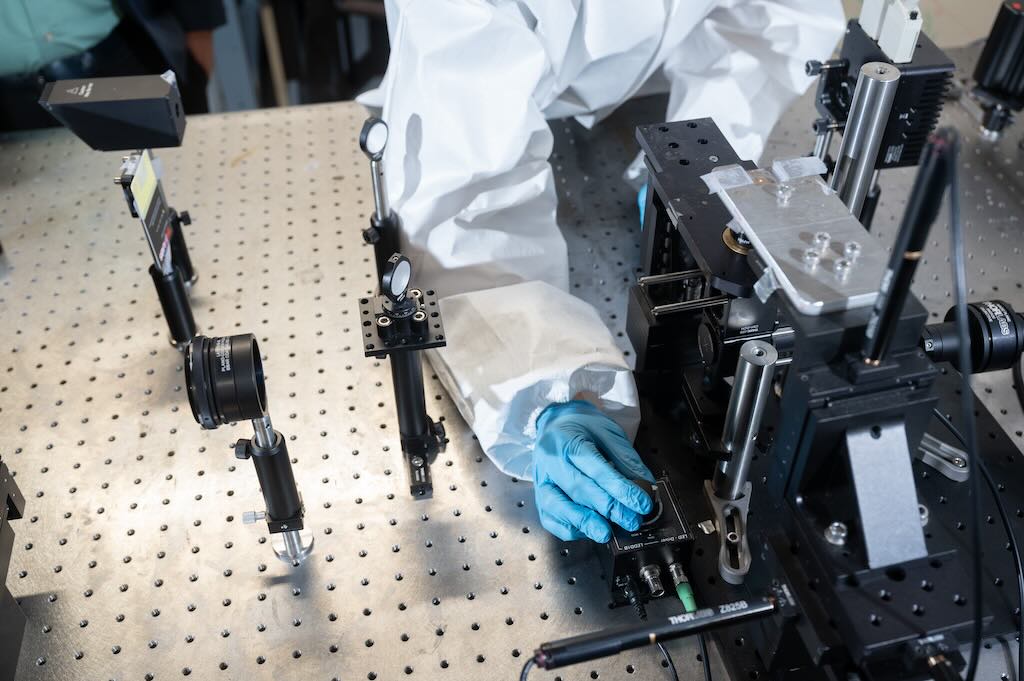 Georgia Tech researchers work in their lab.