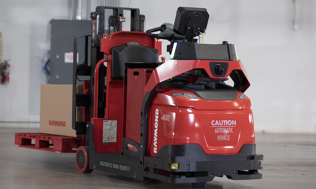 The Raymond Courier 3030 Automated Stacker enhancements improved motion control, object detection coverage, increased speeds and lane staging capabilities.