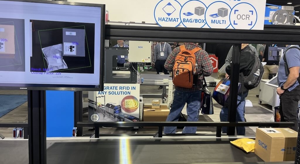 SICK’s demo is working on reducing and eliminating missorts, which is a common challenge companies face on a production line. 