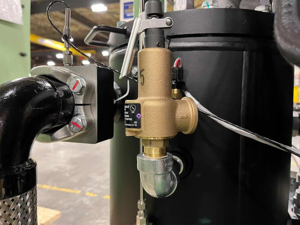 Image 2: Pressure relief valves are an important safety feature added to prevent pressure from building up inside a compressor. Courtesy: Hitachi Global Air Power