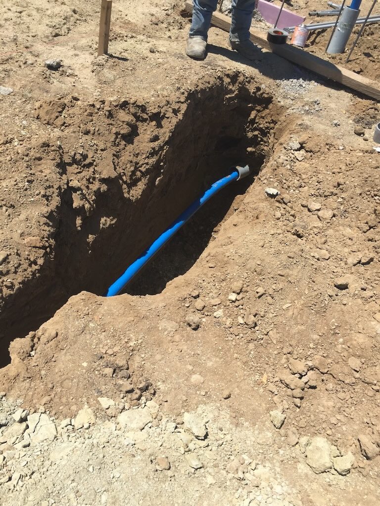 Figure 4: Semi-flexible compound aluminum piping is designed to withstand burial in dirt or concrete.