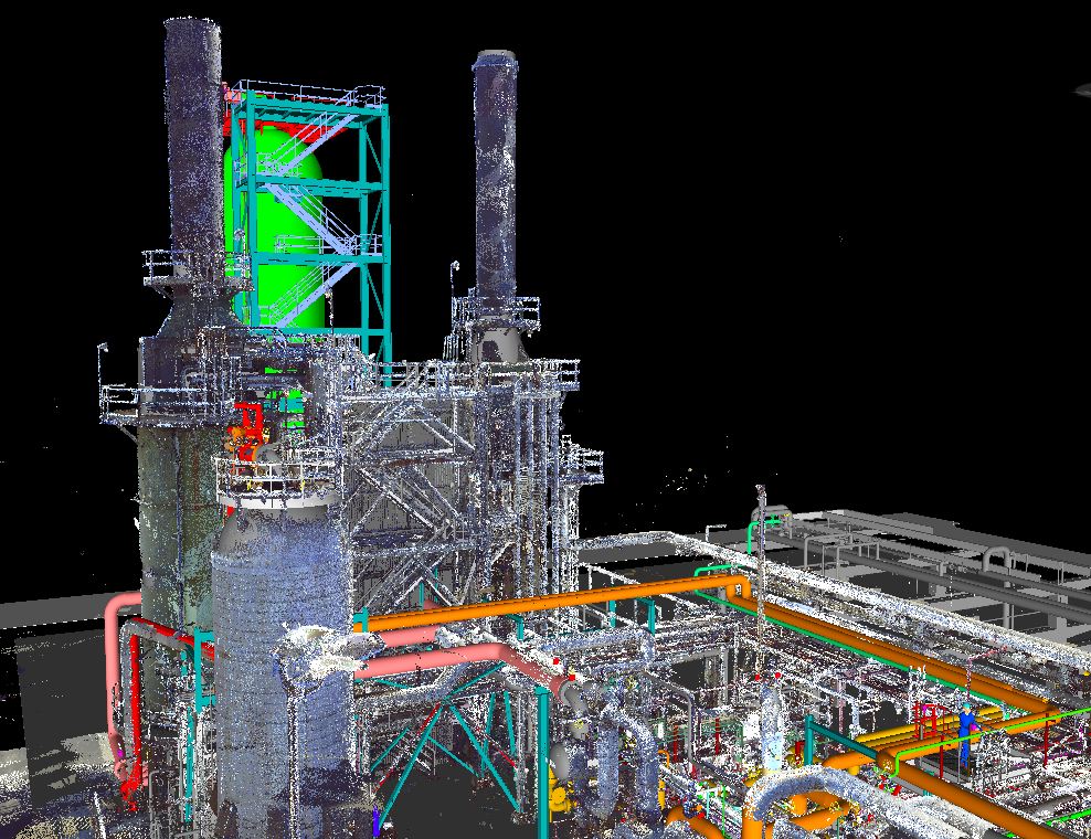 Figure 1: 3D model with a laser scan overlay. Courtesy: Anvil Corp.