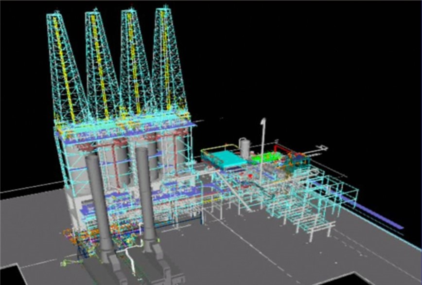 Figure 2: A 3D model, modeled in conjunction with a 3D laser scan showing new additions to an existing structure. Courtesy: Anvil Corp.