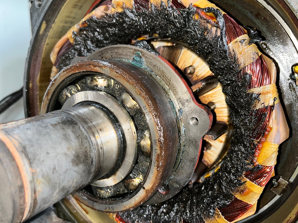 Figure 2: Grease leakage due to over-pressurization, causing potential entry points for contaminants and leading to equipment failure. Courtesy: CITGO Petroleum