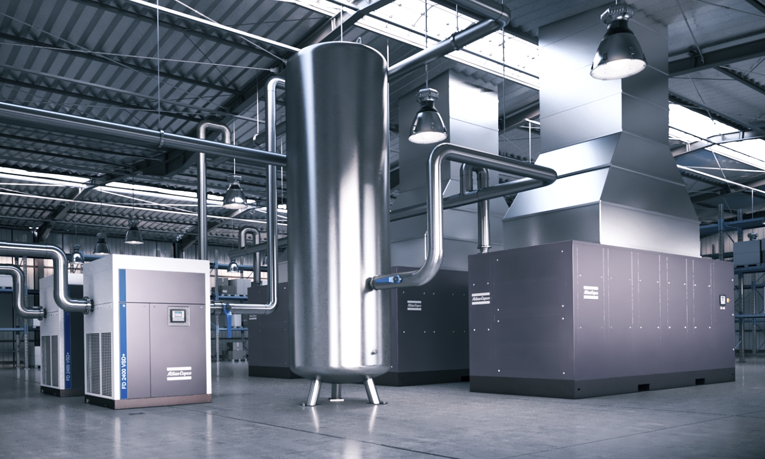 Figure 3: Atlas Copco's GA 450 FD 2400 VSD+ Smart AIR solution combines high-efficiency compressors with intelligent control systems, optimizing energy use and reducing operational costs for large industrial facilities. Courtesy: Atlas Copco Compressors