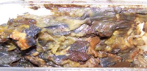 Figure 1: An example of different greases mixed in a bearing. Courtesy: CITGO Lubricants