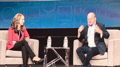 Columnist Gene Marks told the crowd at Epicor Insights 2025 that there are things they can do to navigate tariff uncertainty. Courtesy: WTWH Media