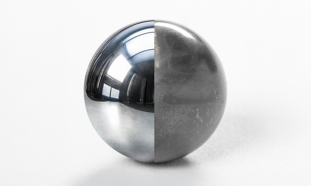Figure 5: Surface appearance: new versus pitted. Courtesy: JAX Inc.