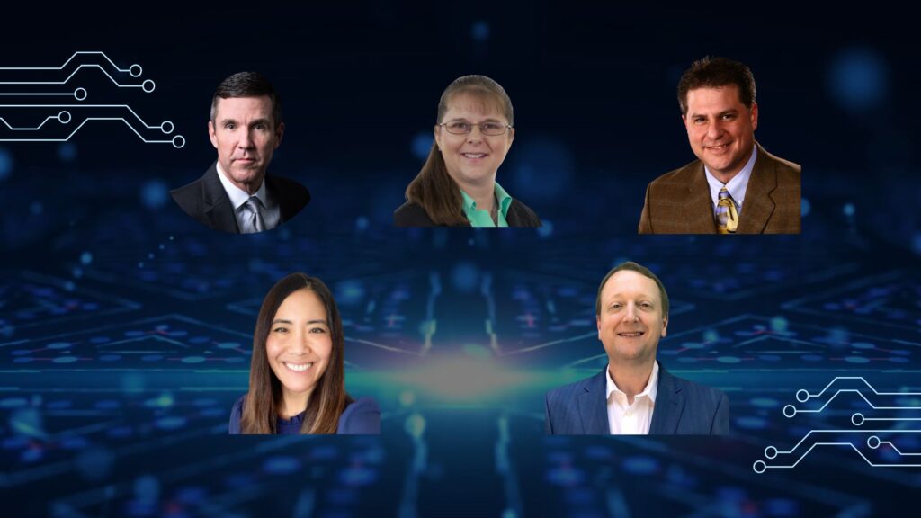 Clockwise L to R: Doug Cooper, Director of Product Management, Aspen Technology; Stacey Jones, Global Portfolio Leader of Asset Performance Management, ABB; Drew Mackley, Reliability Solutions Director, Emerson; Christine Nishimoto, Director of Asset Management Products Asset Lifecycle Management at IBM; Heath Stephens, Digitalization Leader, Hargrove Controls & Automation. Courtesy: WTWH Media