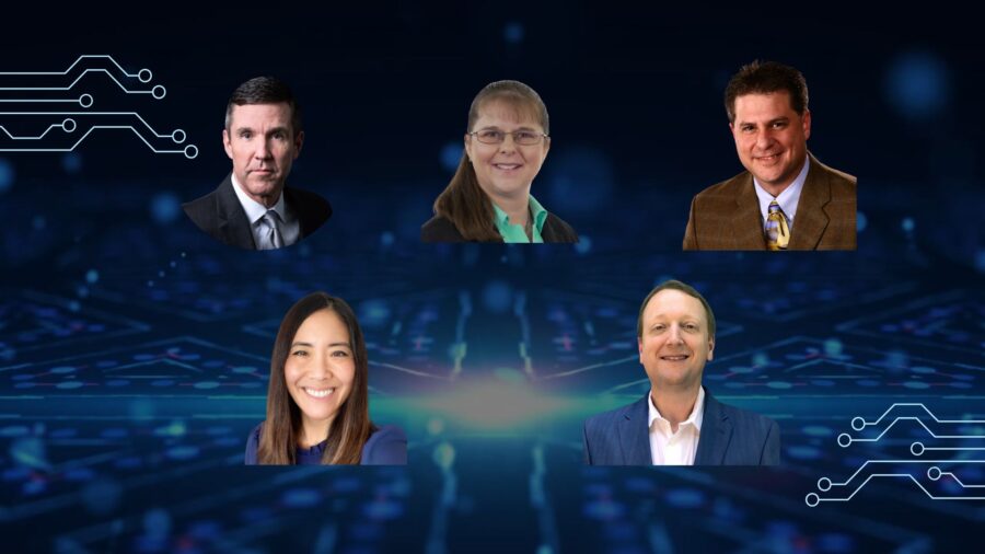 Clockwise L to R: Doug Cooper, Director of Product Management, Aspen Technology; Stacey Jones, Global Portfolio Leader of Asset Performance Management, ABB; Drew Mackley, Reliability Solutions Director, Emerson; Christine Nishimoto, Director of Asset Management Products Asset Lifecycle Management at IBM; Heath Stephens, Digitalization Leader, Hargrove Controls & Automation. Courtesy: WTWH Media